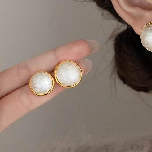 French style luxury cotton Mantou pearl earrings retro popular high-end celebrity style fashion atmosphere earrings