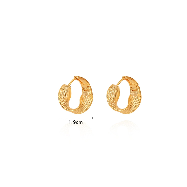 Golden Twisted Circle 18K Gold Plated Earrings