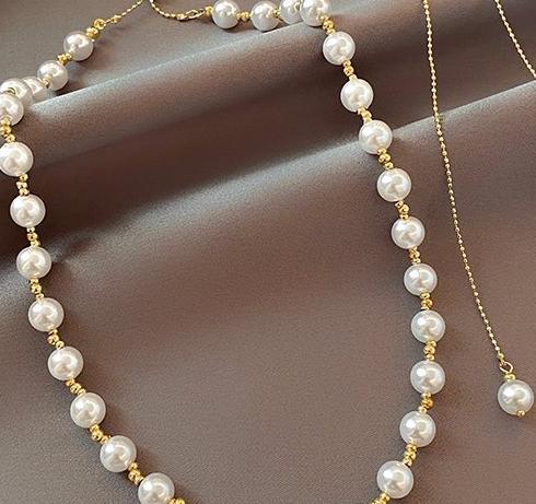 Jinglei Fashion Pearl Necklace for Women 2024 New Collection, Light Luxury, niche design, Ins style collarbone chain, neck chain