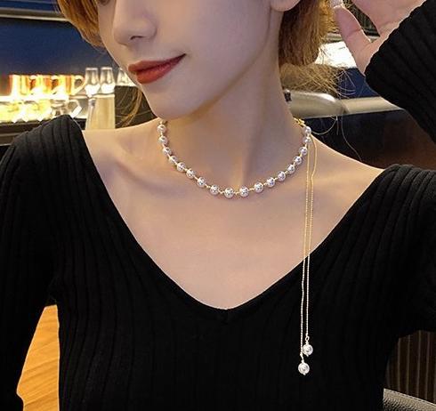 Jinglei Fashion Pearl Necklace for Women 2024 New Collection, Light Luxury, niche design, Ins style collarbone chain, neck chain