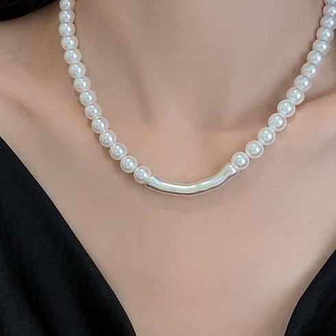 Light luxury Shijia Australian white pearl bamboo necklace for women's summer 2024 new popular item, niche exquisite high-end neck chain