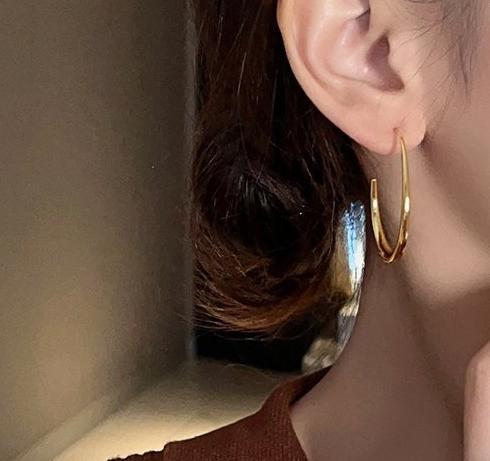 Light luxury, simple and exaggerated earrings, 2024 new popular item, niche design, fashionable temperament, high-end sense, versatile earrings