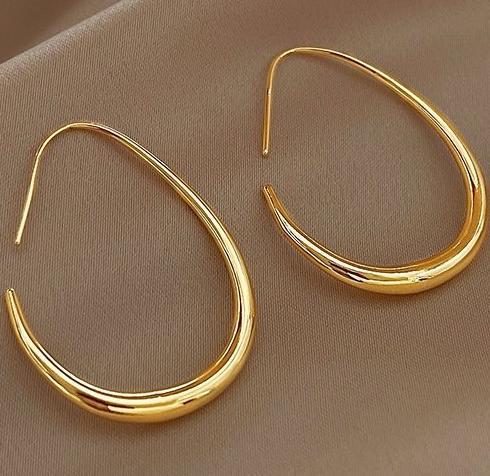 Light luxury, simple and exaggerated earrings, 2024 new popular item, niche design, fashionable temperament, high-end sense, versatile earrings