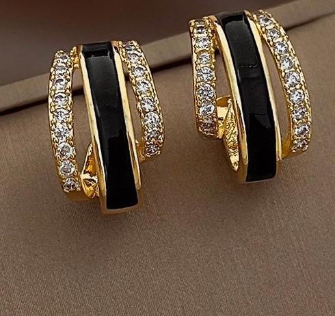 Light luxury temperament zircon drop glazed earrings for women 2024 new style suitable for summer niche high-end design earrings earrings