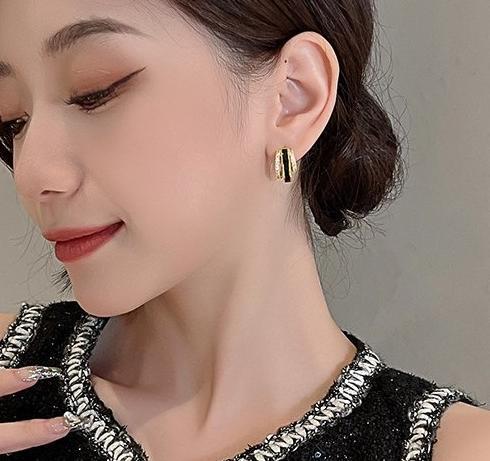 Light luxury temperament zircon drop glazed earrings for women 2024 new style suitable for summer niche high-end design earrings earrings