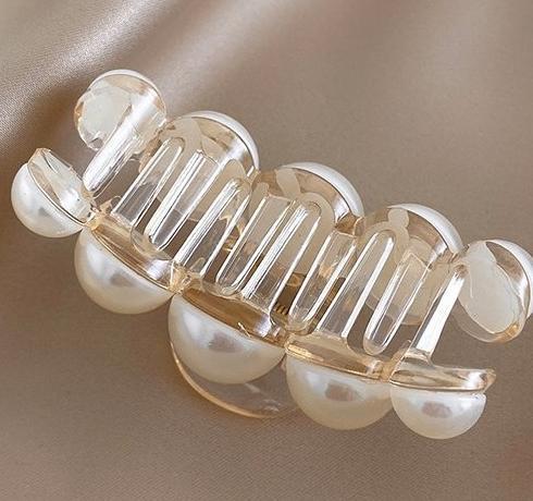 Temperament, large pearl hair clip, women's back of the head, grab clip, internet famous shark clip, high-end clip, headband, straight clip hair accessory