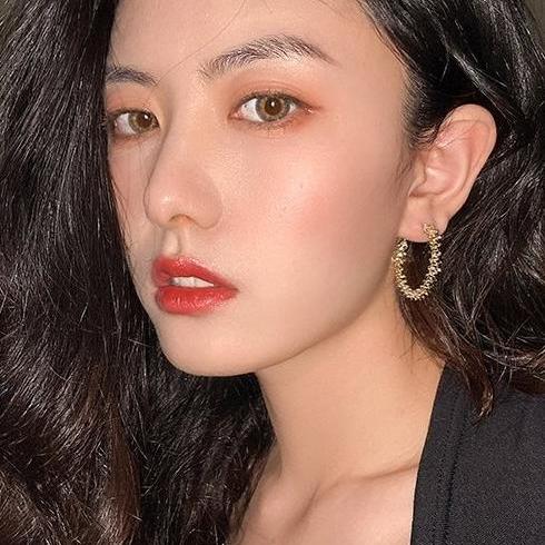 Versatile temperament circle earrings, Korean internet celebrity female trendy earrings, exaggerated personality, fashionable earrings, women's simple ear accessories