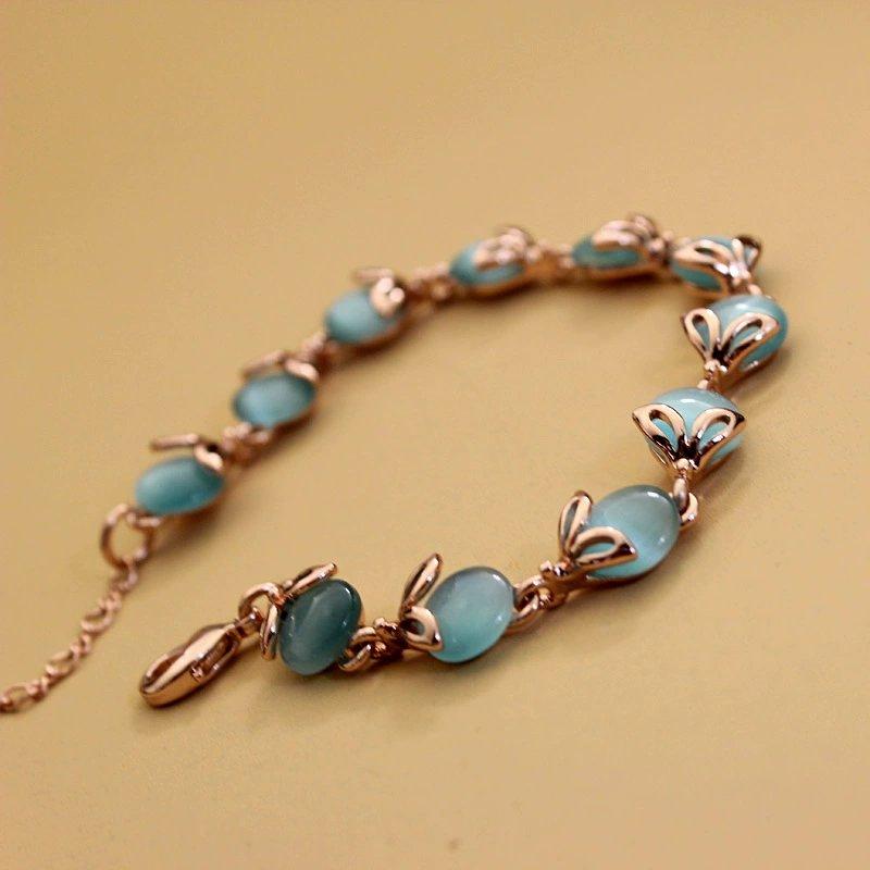 2023 New Cat Eye Stone Fox Bracelet, European and American Bira Women's Bracelet, Fashionable and Cute Little Fox Bracelet