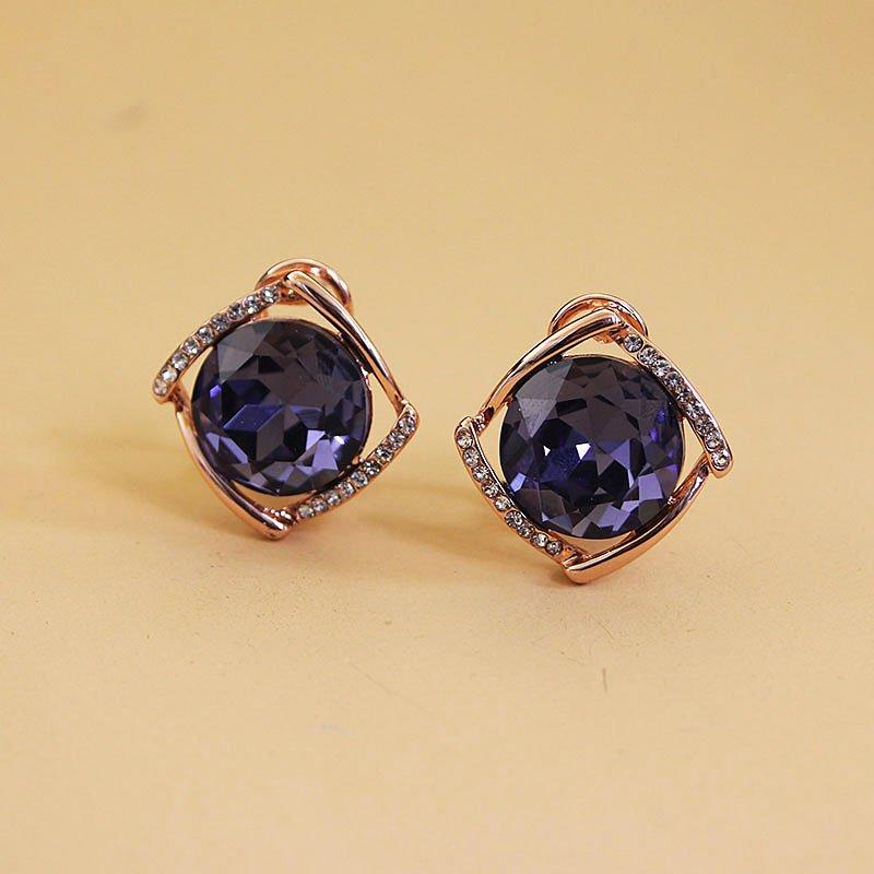 Amethyst earrings for women, luxurious and atmospheric, super sparkling geometric diamond earrings, exquisite and high-end European and American gemstone earrings, trendy