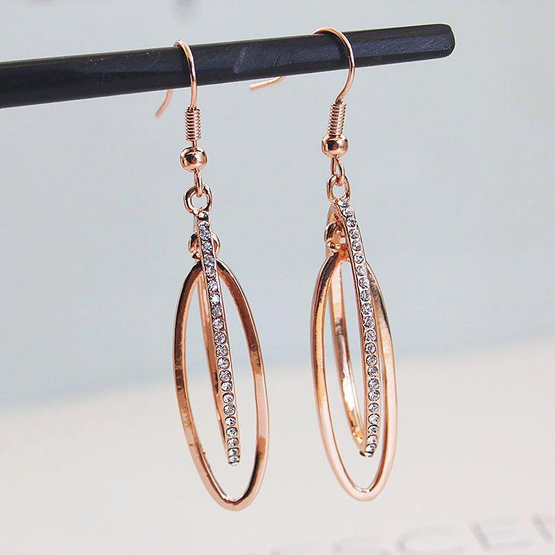 Bila European and American sexy personality earrings, women's long style, temperament circle earrings, Korean version, internet famous rhinestone trendy earrings