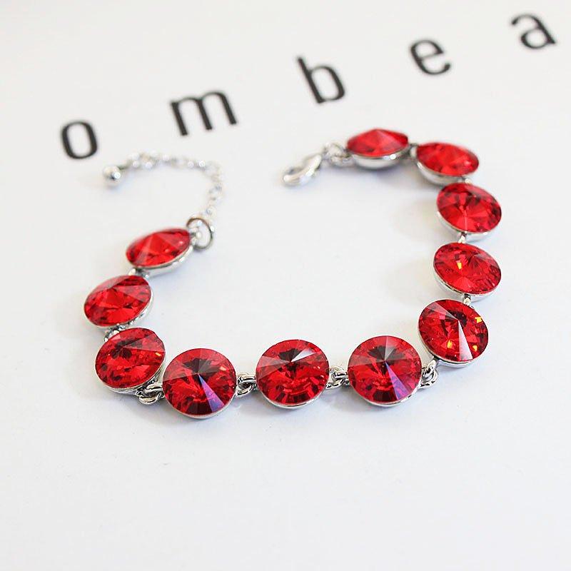 Bila Super Sparkling Red Crystal Bracelet New Korean Female Internet Celebrity Trendy Decoration Bracelet Bracelet