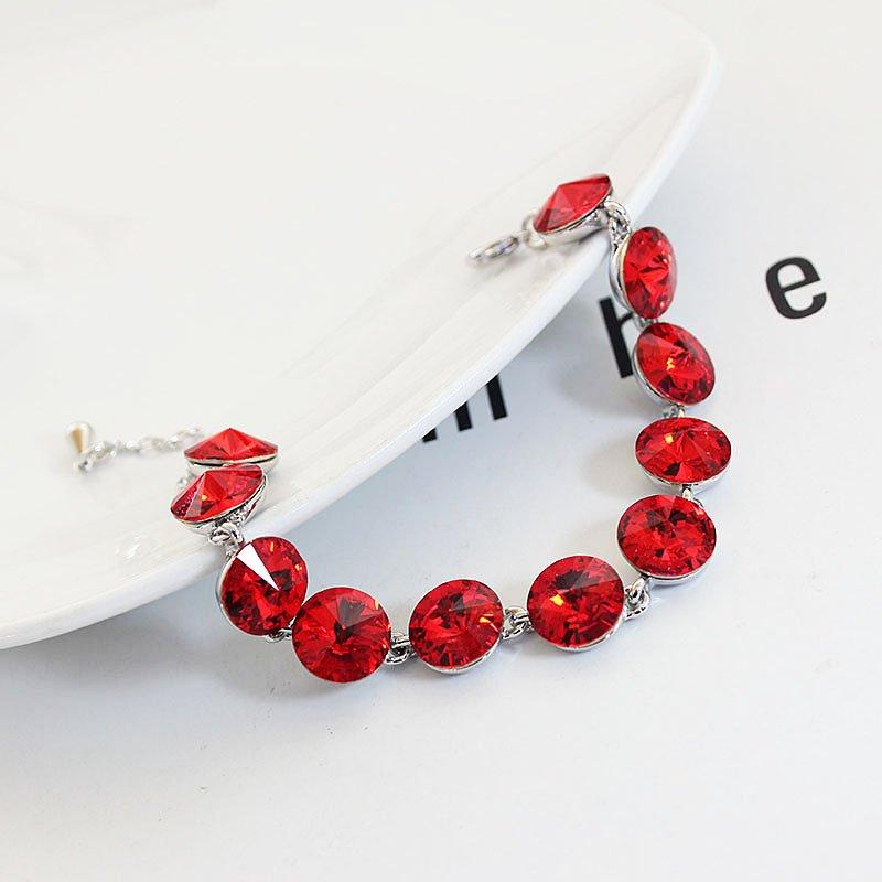 Bila Super Sparkling Red Crystal Bracelet New Korean Female Internet Celebrity Trendy Decoration Bracelet Bracelet