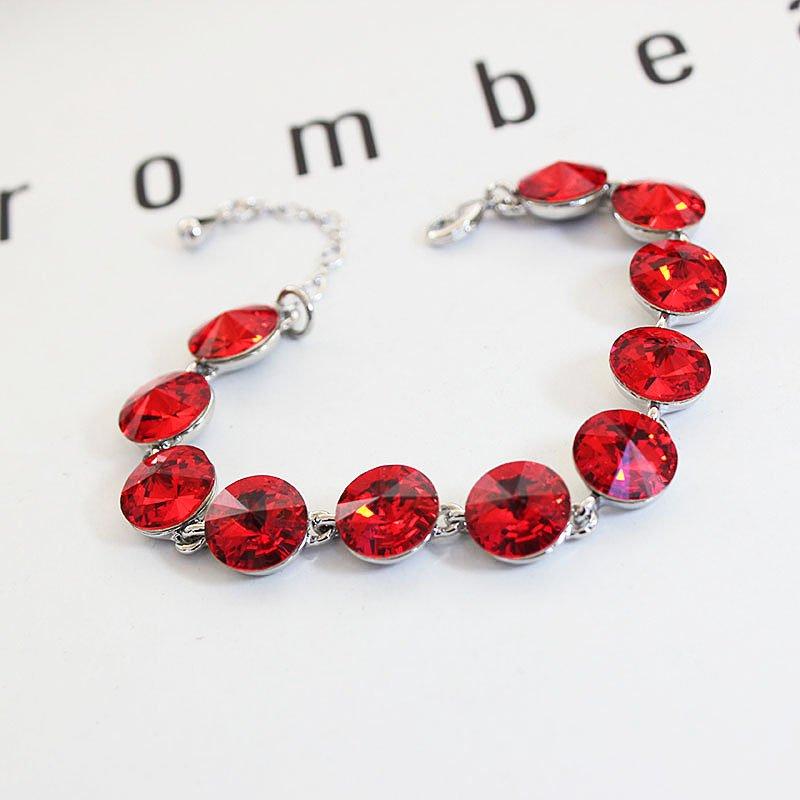 Bila Super Sparkling Red Crystal Bracelet New Korean Female Internet Celebrity Trendy Decoration Bracelet Bracelet