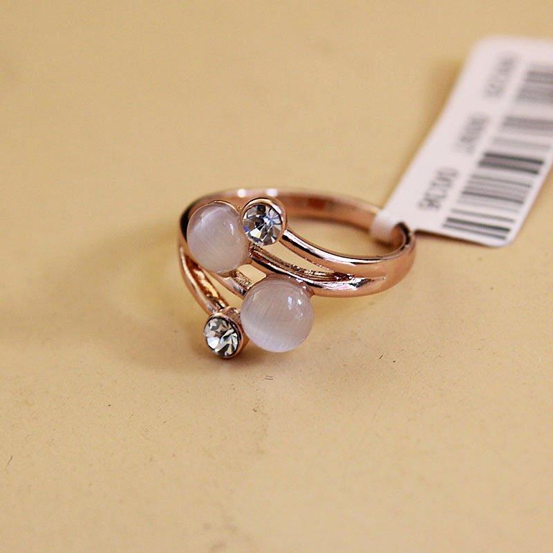 Bila high-end cat eye stone ring, sweet female student middle finger food ring, Korean version rose gold jewelry