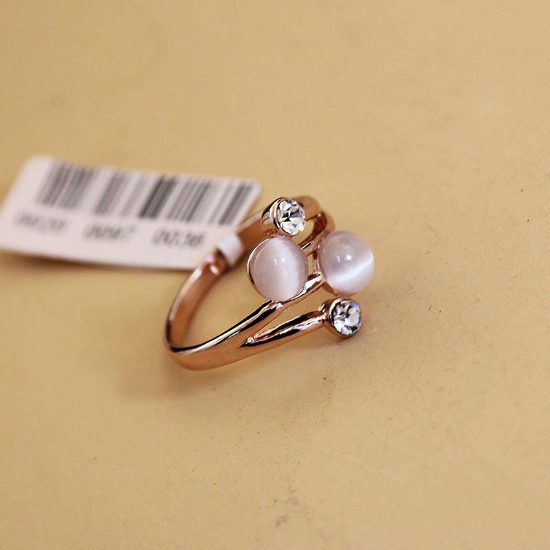 Bila high-end cat eye stone ring, sweet female student middle finger food ring, Korean version rose gold jewelry