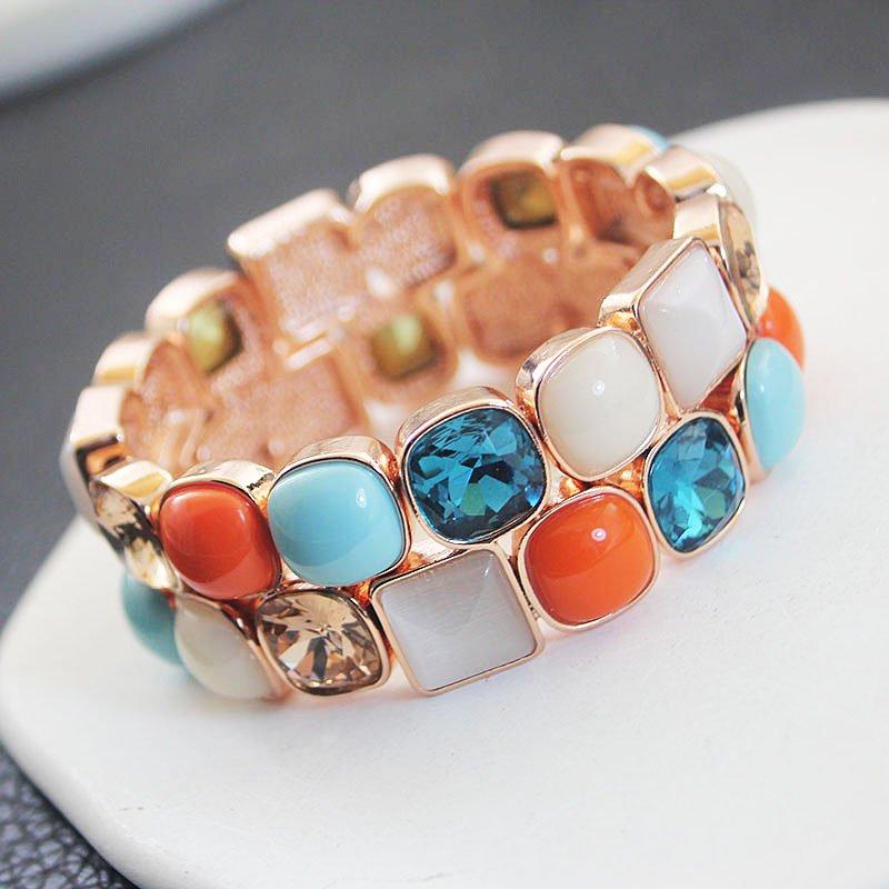 European and American fashion trend exaggerated bracelet new high-end niche light luxury crystal bracelet fashionable temperament bracelet