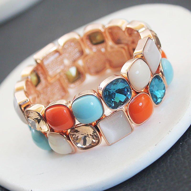 European and American fashion trend exaggerated bracelet new high-end niche light luxury crystal bracelet fashionable temperament bracelet