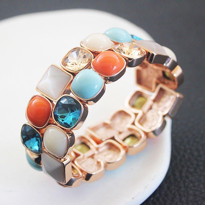 European and American fashion trend exaggerated bracelet new high-end niche light luxury crystal bracelet fashionable temperament bracelet