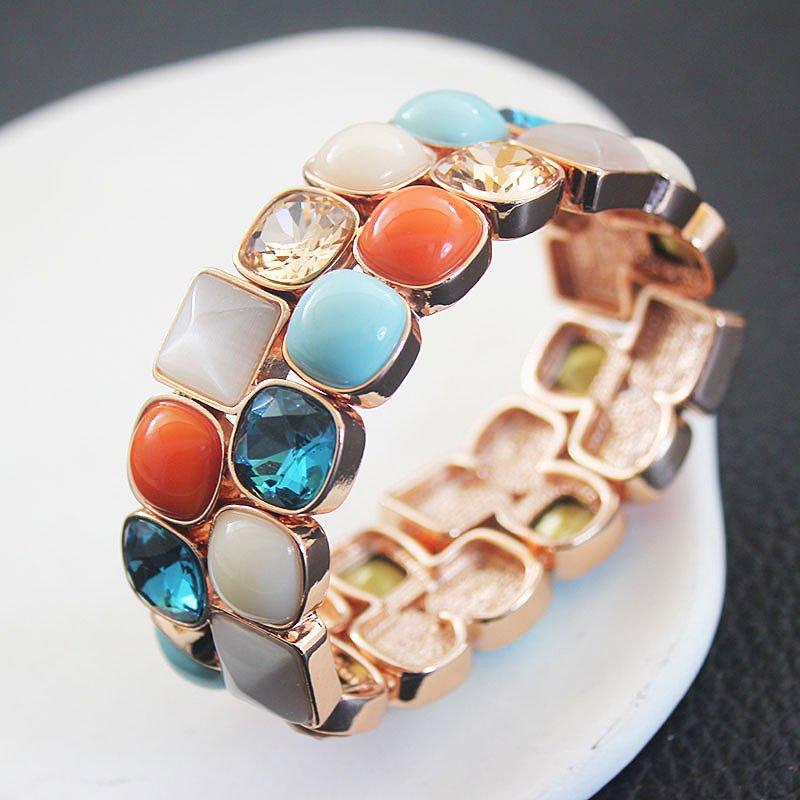 European and American fashion trend exaggerated bracelet new high-end niche light luxury crystal bracelet fashionable temperament bracelet