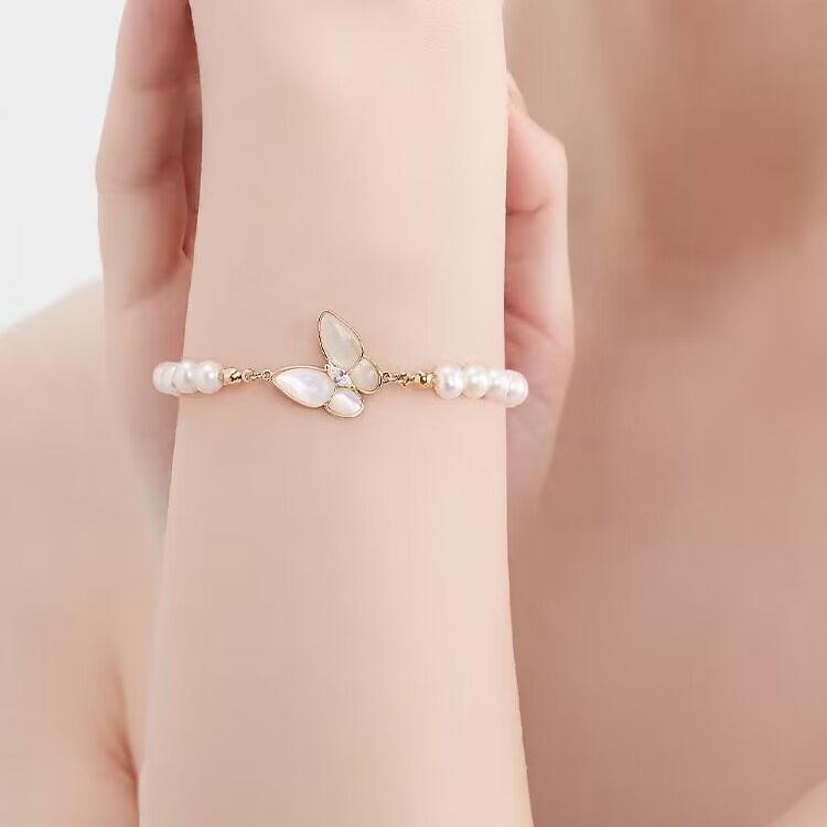 Freshwater Pearl Bracelet 2023 New Natural Mother Shell Butterfly Niche Design Light Luxury Premium Bracelet