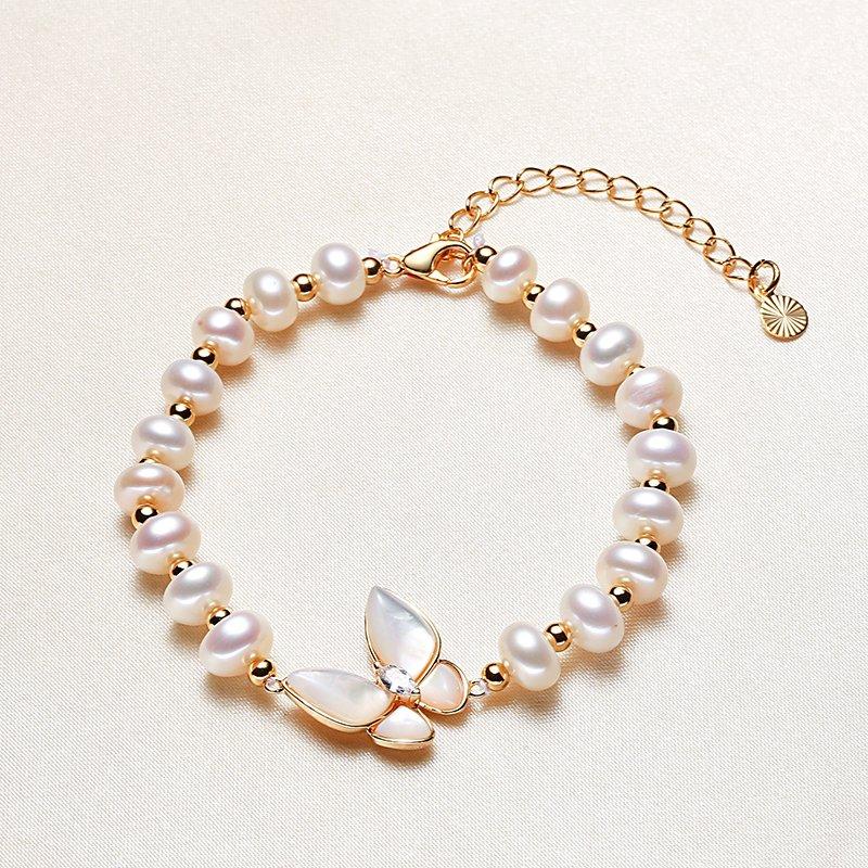 Freshwater Pearl Bracelet 2023 New Natural Mother Shell Butterfly Niche Design Light Luxury Premium Bracelet