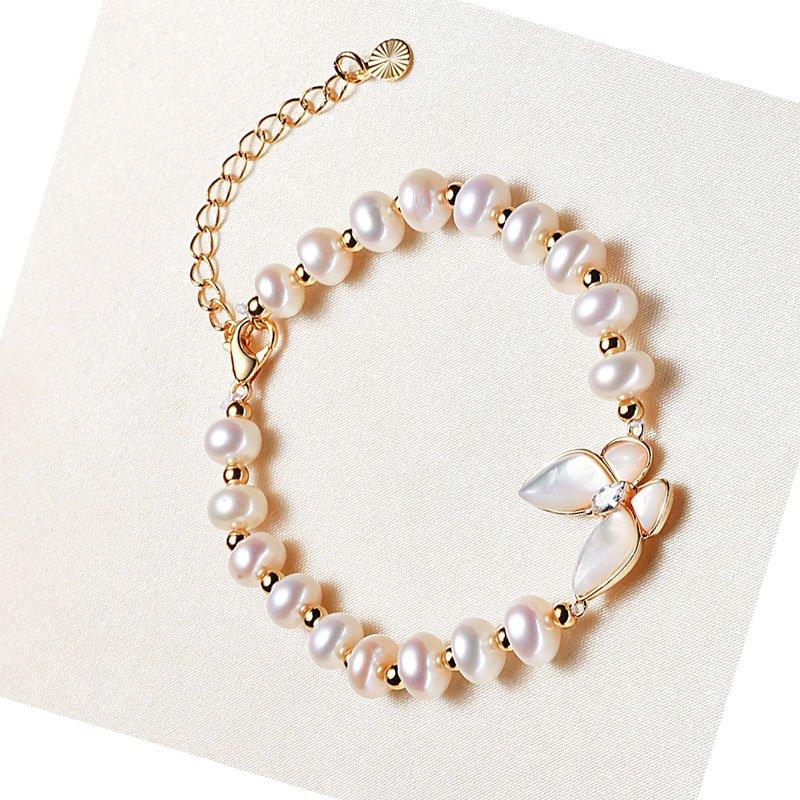 Freshwater Pearl Bracelet 2023 New Natural Mother Shell Butterfly Niche Design Light Luxury Premium Bracelet