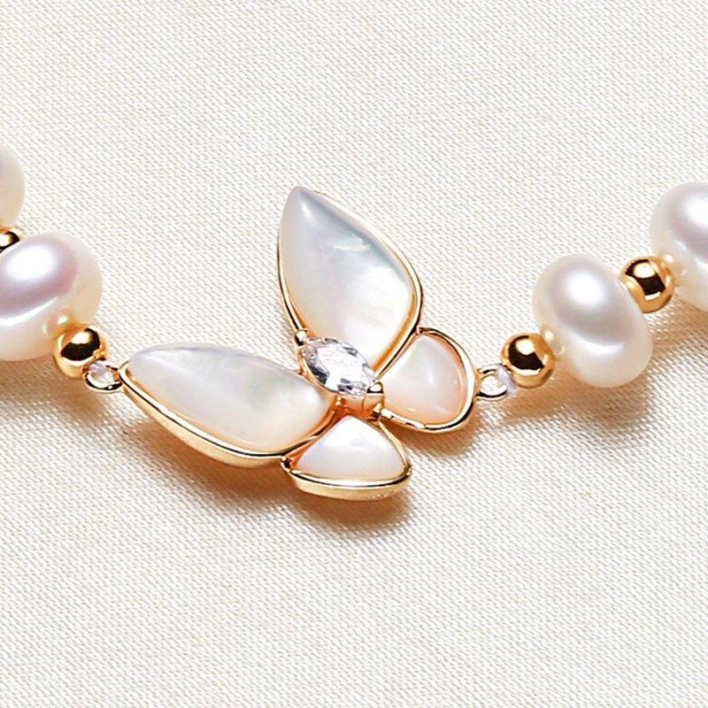 Freshwater Pearl Bracelet 2023 New Natural Mother Shell Butterfly Niche Design Light Luxury Premium Bracelet