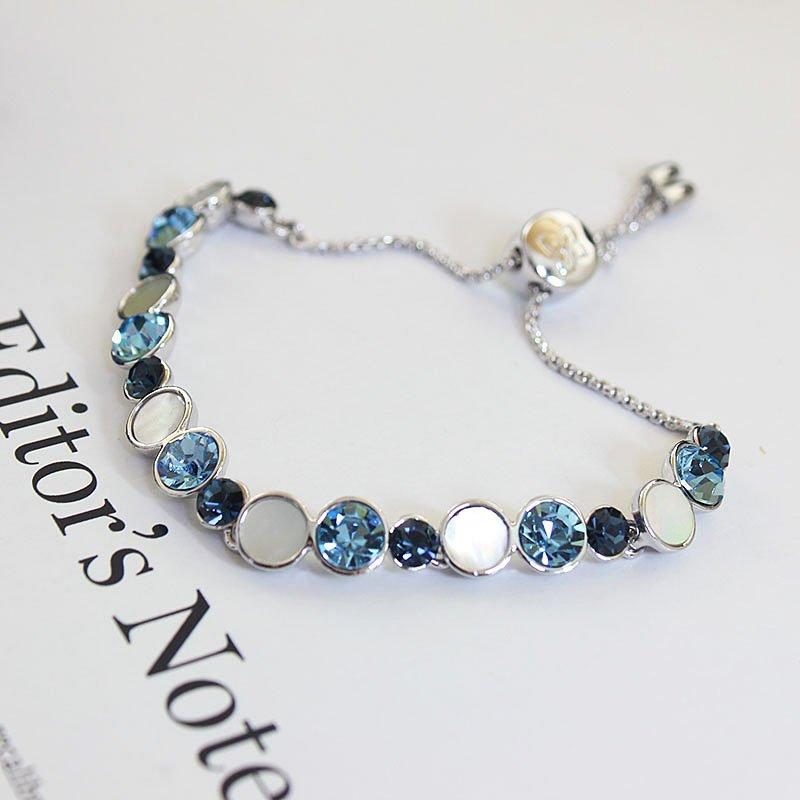 Japanese and Korean natural shell gemstone bracelet, women's high-end crystal blue bracelet, bracelet, fashionable best friend bracelet, gift