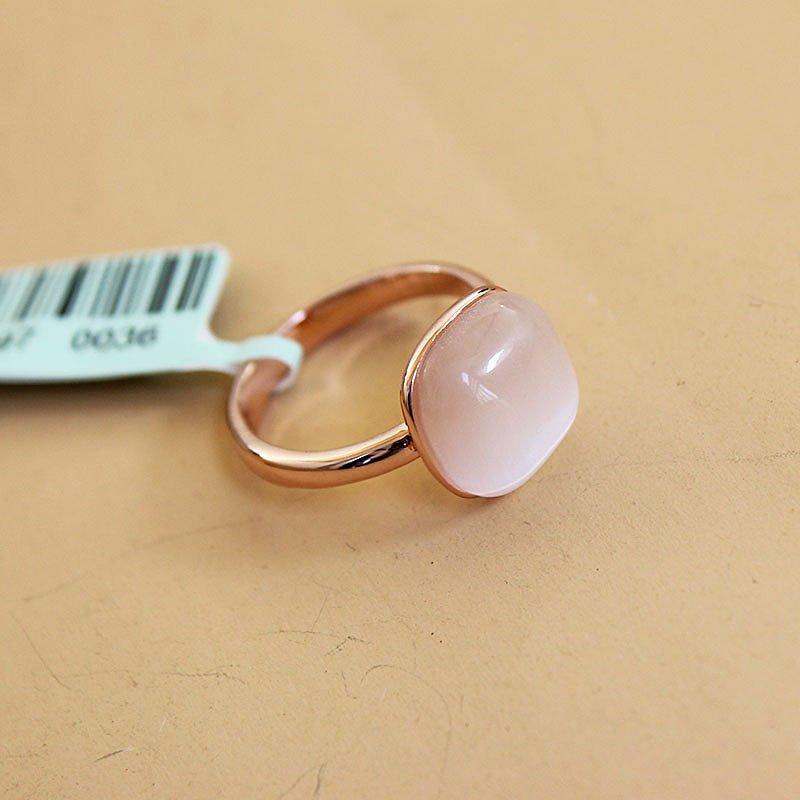 Japanese and Korean rose gold ring finger, middle finger ring, women's geometric square cat eye stone, simple and versatile decorative food ring