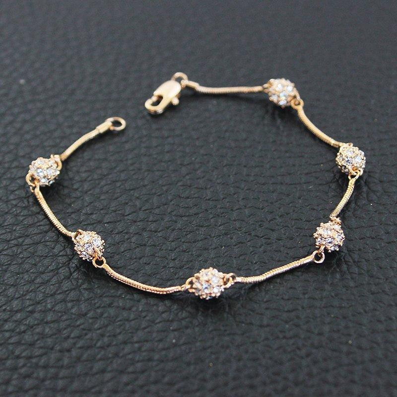 Japanese and Korean style fine three-dimensional rhinestone rose gold bracelet, new exquisite and simple versatile temperament bracelet, trendy bracelet