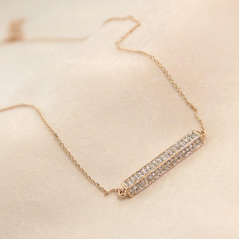 Korean full diamond super sparkling collarbone chain, elegant women's temperament, rhinestone accessories pendant, neckchain necklace, birthday gift accessories