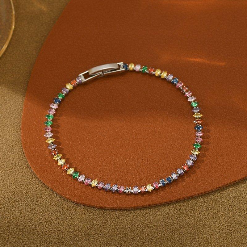 Korean niche design color bracelet 2024 new zircon simple versatile temperament women's bracelet decoration