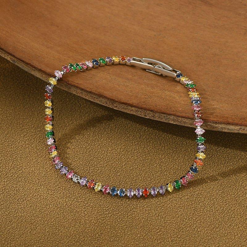 Korean niche design color bracelet 2024 new zircon simple versatile temperament women's bracelet decoration