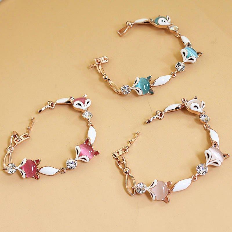 Little Fox Ins niche design bracelet for students, simple forest style trendy bracelet for women, fresh moonstone bracelet