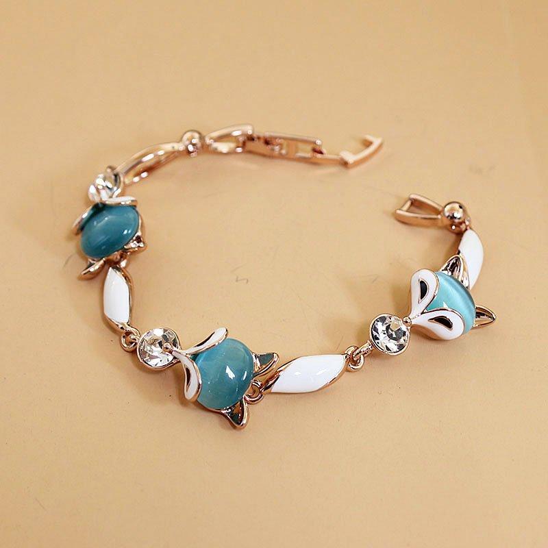 Little Fox Ins niche design bracelet for students, simple forest style trendy bracelet for women, fresh moonstone bracelet