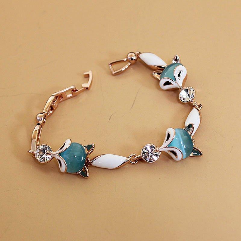 Little Fox Ins niche design bracelet for students, simple forest style trendy bracelet for women, fresh moonstone bracelet