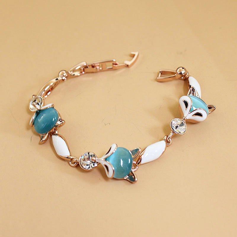 Little Fox Ins niche design bracelet for students, simple forest style trendy bracelet for women, fresh moonstone bracelet