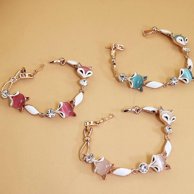 Little Fox Ins niche design bracelet for students, simple forest style trendy bracelet for women, fresh moonstone bracelet