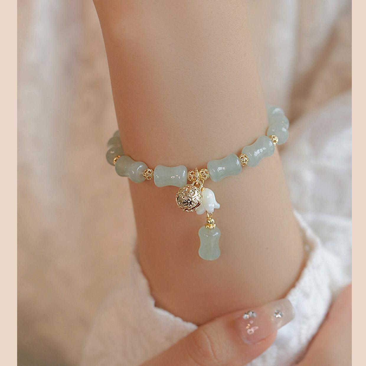 New Chinese style hollow mountain, new rain, Dongling stone bell bracelet, women's light luxury, niche exquisite bracelet, high-end feeling, best friend gift