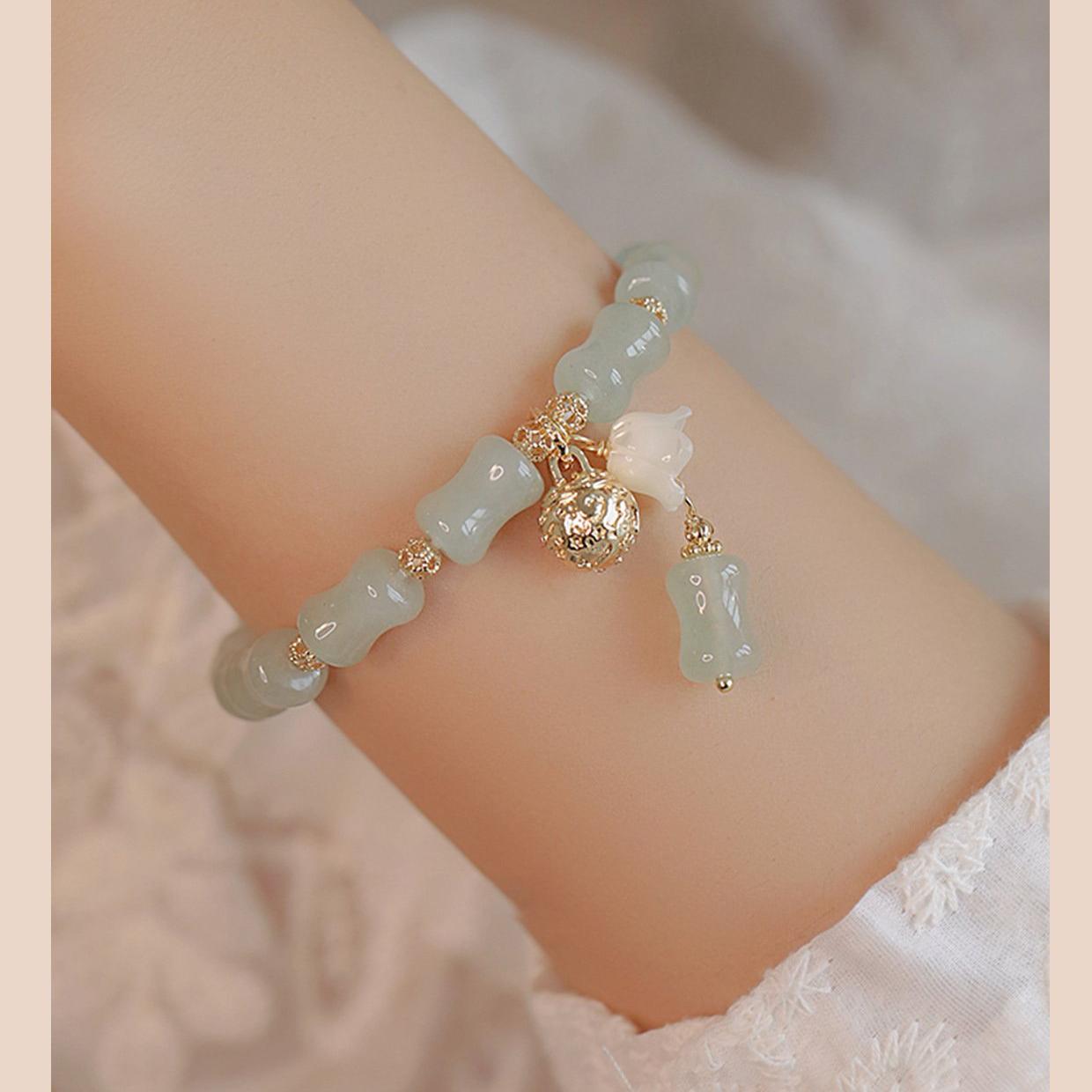 New Chinese style hollow mountain, new rain, Dongling stone bell bracelet, women's light luxury, niche exquisite bracelet, high-end feeling, best friend gift