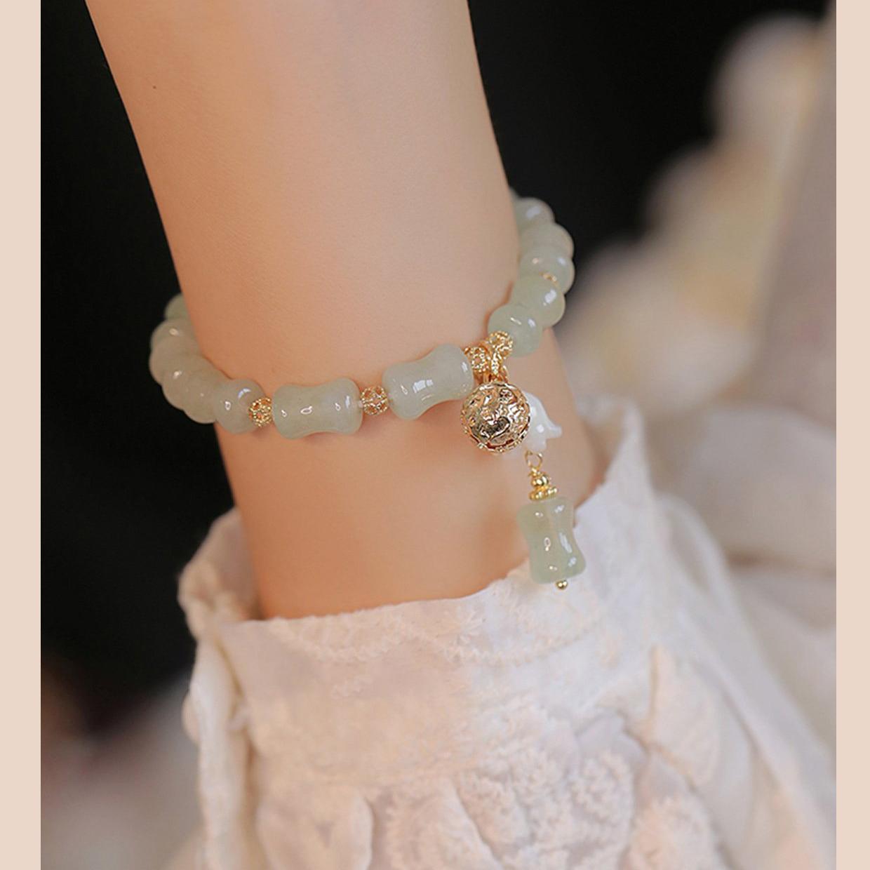 New Chinese style hollow mountain, new rain, Dongling stone bell bracelet, women's light luxury, niche exquisite bracelet, high-end feeling, best friend gift