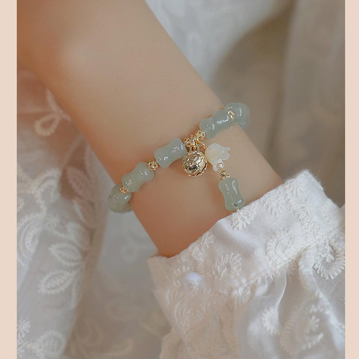 New Chinese style hollow mountain, new rain, Dongling stone bell bracelet, women's light luxury, niche exquisite bracelet, high-end feeling, best friend gift