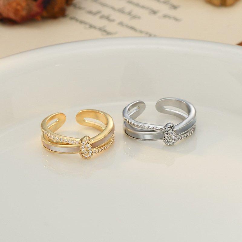 New Personalized Open End Ring for Women, Trendy, Unique, Natural Mother Shell, Sweet and High Beauty Butterfly Knot Ring, Finger Ring