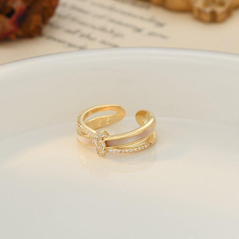 New Personalized Open End Ring for Women, Trendy, Unique, Natural Mother Shell, Sweet and High Beauty Butterfly Knot Ring, Finger Ring