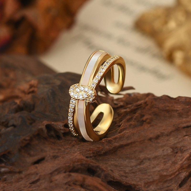 New Personalized Open End Ring for Women, Trendy, Unique, Natural Mother Shell, Sweet and High Beauty Butterfly Knot Ring, Finger Ring