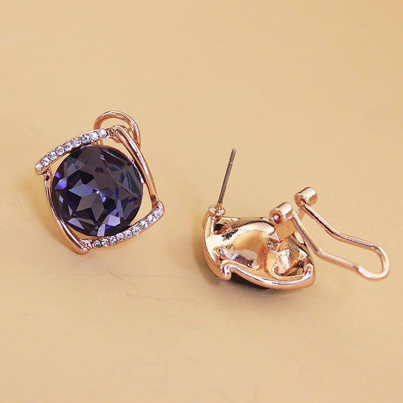 New high-end crystal earrings from Europe and America, versatile and feminine. Sapphire earrings, super fairy rhinestone earrings, trendy