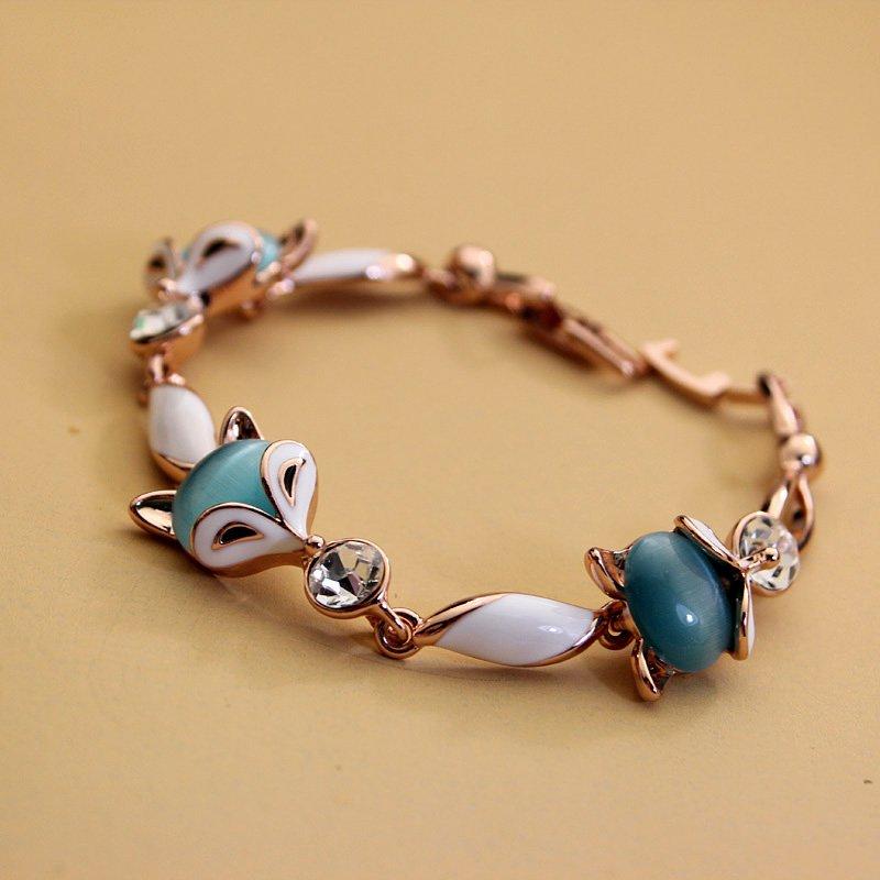 Original European and American Little Fox Bracelet, Women's Rose Gold Fresh Bracelet, Korean Personalized Birthday Gift Bracelet