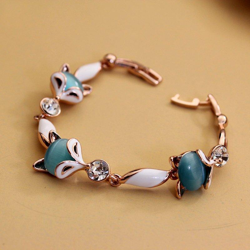 Original European and American Little Fox Bracelet, Women's Rose Gold Fresh Bracelet, Korean Personalized Birthday Gift Bracelet