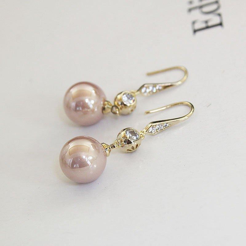 Pearl earrings 2023 new long vintage high-end temperament crystal earrings for women delicate and versatile hook earrings