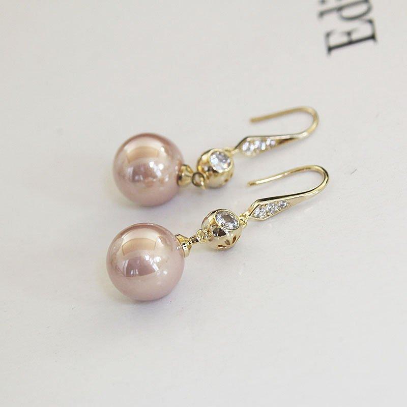 Pearl earrings 2023 new long vintage high-end temperament crystal earrings for women delicate and versatile hook earrings